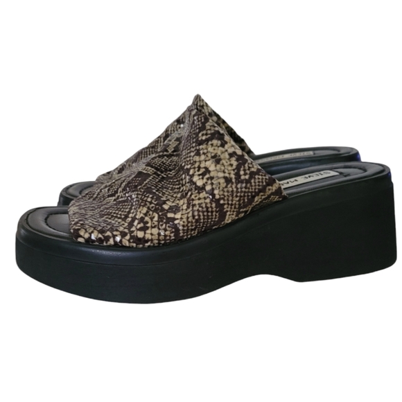 Steve Madden Y2K Vintage 90s Snake Print Wedge Platform Slides Size 9.5 - Picture 3 of 14